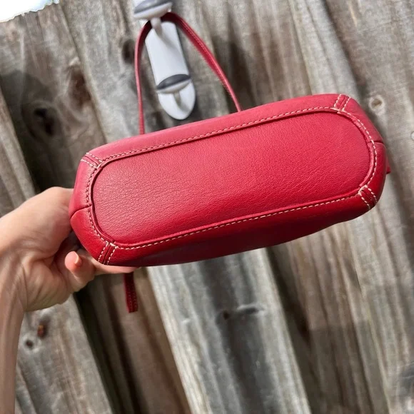 Vintage Mini Coach Demi Legacy Duffle bag Red Leather - Picture 11 of 13